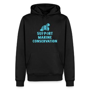 Meeresschutz. - Männer Premium Bio Hoodie - Schwarz - Vorne - Nico (187cm)