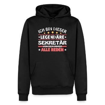 Ich bin dieser legendäre Sekretär - Männer Premium Bio Hoodie - Schwarz - Vorne - Nico (187cm)