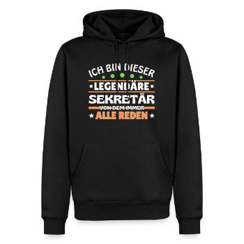 Ich bin dieser legendäre Sekretär - Männer Premium Bio Hoodie - Schwarz - Vorne - Nico (187cm)
