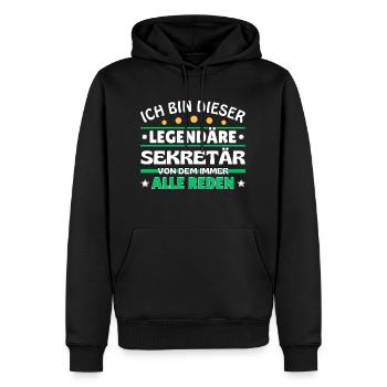 Ich bin dieser legendäre Sekretär - Männer Premium Bio Hoodie - Schwarz - Vorne - Nico (187cm)