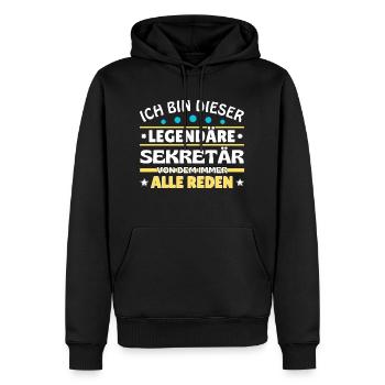 Je suis cette secrétaire légendaire - Sweat à capuche Premium bio Homme - noir - Devant - Nico (187cm)