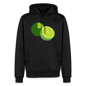 Limette - Männer Premium Bio Hoodie - Schwarz - Vorne - Nico (187cm)