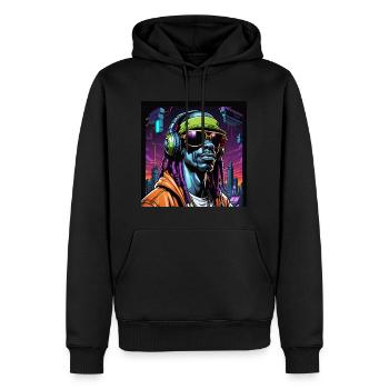 ElektroGhetto - Männer Premium Bio Hoodie - Schwarz - Vorne - Nico (187cm)