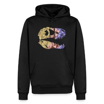T REX SKULL geometric colorful - Men’s Premium Organic Hoodie - black - Front - Nico (187cm)