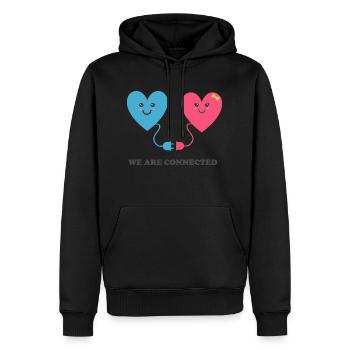 Connexion - Sweat à capuche Premium bio Homme - noir - Devant - Nico (187cm)