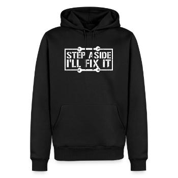Treten Sie beiseite, ich werde es reparieren, um die Reparatur des Mechanikers zu reparieren - Männer Premium Bio Hoodie - Schwarz - Vorne - Nico (187cm)