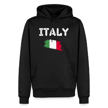 Italie drapeau italien - Sweat à capuche Premium bio Homme - noir - Devant - Nico (187cm)