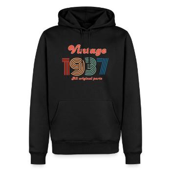 Jahrgang 1937, alle Originalteile - Männer Premium Bio Hoodie - Schwarz - Vorne - Nico (187cm)