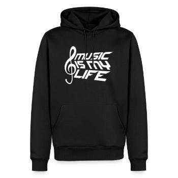 La musique est ma vie Musik ist mein Leben liebe spruch - Sweat à capuche Premium bio Homme - noir - Devant - Nico (187cm)