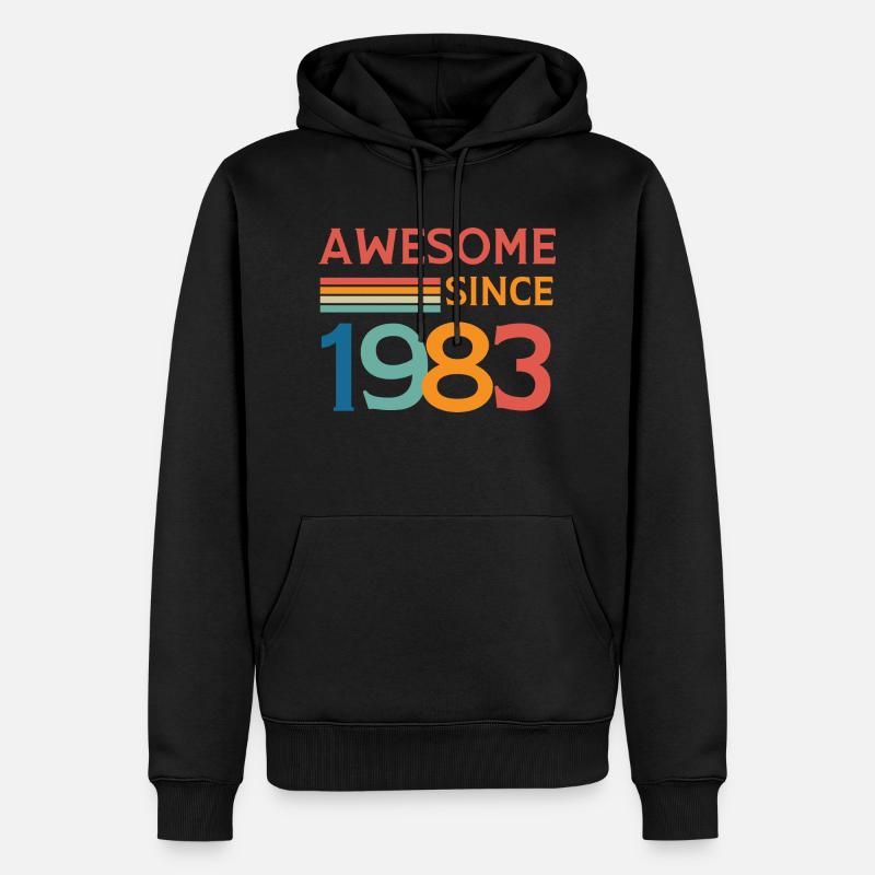 Awesome since 1983 - Sweat à capuche Premium bio Homme - noir