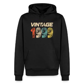 Vintage 1999 Retro - Best-seller - Sweat à capuche Premium bio Homme - noir - Devant - Nico (187cm)