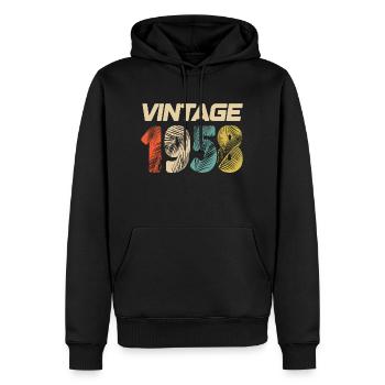 Vintage 1958 Retro - Best-seller - Sweat à capuche Premium bio Homme - noir - Devant - Nico (187cm)