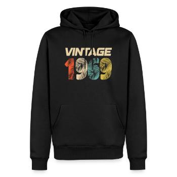 Vintage 1969 Retro - Best-seller - Sweat à capuche Premium bio Homme - noir - Devant - Nico (187cm)