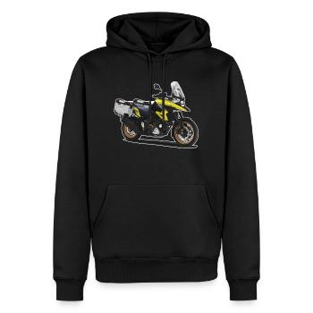 Reiseenduro // Illustration // Motorrad - Männer Premium Bio Hoodie - Schwarz - Vorne - Nico (187cm)