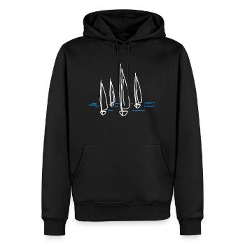 Segelboot Segeln Segelboote - Männer Premium Bio Hoodie - Schwarz - Vorne - Nico (187cm)