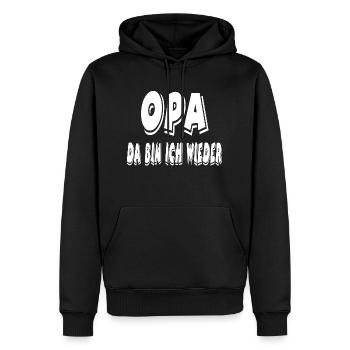 Opa - Männer Premium Bio Hoodie - Schwarz - Vorne - Nico (187cm)