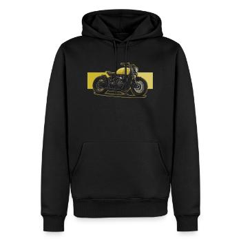 Bobber // Custom // Motorrad - Männer Premium Bio Hoodie - Schwarz - Vorne - Nico (187cm)