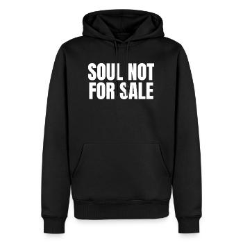 Soul Not For Sale - Men’s Premium Organic Hoodie - black - Front - Nico (187cm)