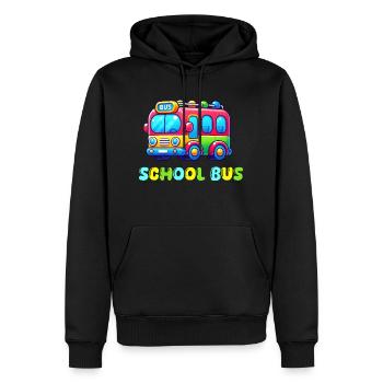 École de bus - Sweat à capuche Premium bio Homme - noir - Devant - Nico (187cm)