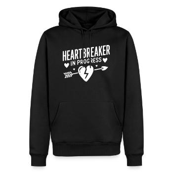 Heartbreaker in Progress - Men’s Premium Organic Hoodie - black - Front - Nico (187cm)