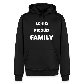 Laute stolze Familie - Männer Premium Bio Hoodie - Schwarz - Vorne - Nico (187cm)