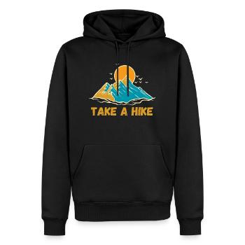 Take a hike - Men’s Premium Organic Hoodie - black - Front - Nico (187cm)