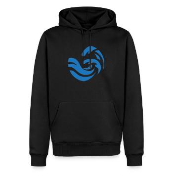Conception simple de vague bleue - Sweat à capuche Premium bio Homme - noir - Devant - Nico (187cm)