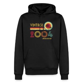 Millésime 2004 Edition Limitée – Rétro Sunset 21st - Sweat à capuche Premium bio Homme - noir - Devant - Nico (187cm)