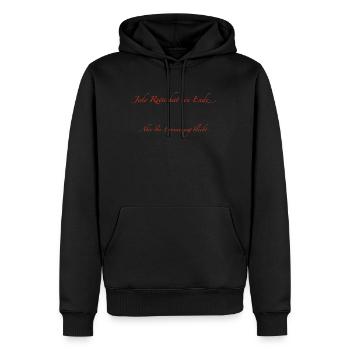 jede Reise hat ein Ende - Männer Premium Bio Hoodie - Schwarz - Vorne - Nico (187cm)