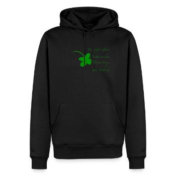 Glück - Männer Premium Bio Hoodie - Schwarz - Vorne - Nico (187cm)