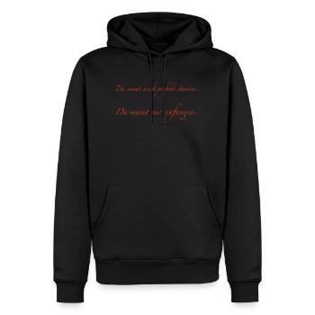 Il n’est pas nécessaire de commencer parfaitement - Sweat à capuche Premium bio Homme - noir - Devant - Nico (187cm)