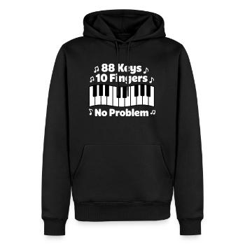 88 touches 10 doigts pas de problème piano musicien de musique - Sweat à capuche Premium bio Homme - noir - Devant - Nico (187cm)