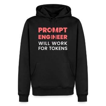 Prompt Engineer funktioniert für Token Funny Men K - Männer Premium Bio Hoodie - Schwarz - Vorne - Nico (187cm)