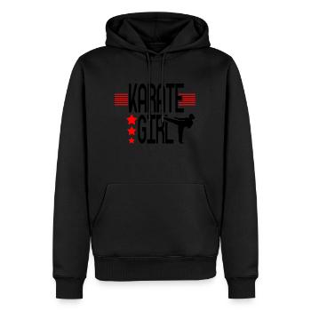 Karate Girl - Männer Premium Bio Hoodie - Schwarz - Vorne - Nico (187cm)