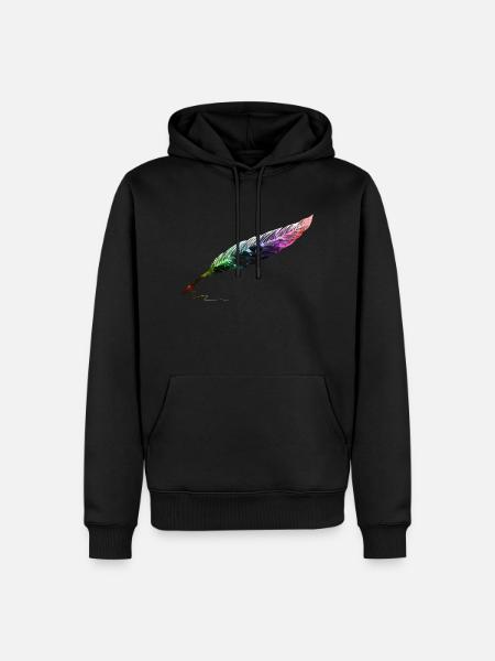 feder - Männer Premium Bio Hoodie - Schwarz