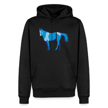 Chevaux cheval, - Sweat à capuche Premium bio Homme - noir - Devant - Nico (187cm)