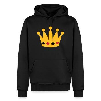 couronne poker crown - Sweat à capuche Premium bio Homme - noir - Devant - Nico (187cm)