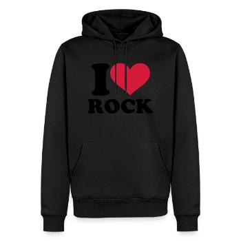Rock - Männer Premium Bio Hoodie - Schwarz - Vorne - Nico (187cm)