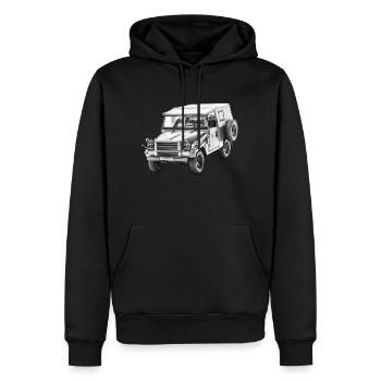 Sachsenring P3 véhicule tout terrain NVA DDR noir / blanc - Sweat à capuche Premium bio Homme - noir - Devant - Nico (187cm)