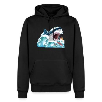 Megalodon attacks ! - Männer Premium Bio Hoodie - Schwarz - Vorne - Nico (187cm)