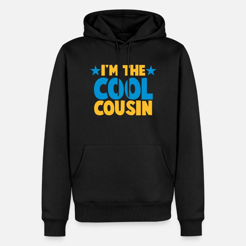 Ich bin der Cousin COOL! - Männer Premium Bio Hoodie - Schwarz