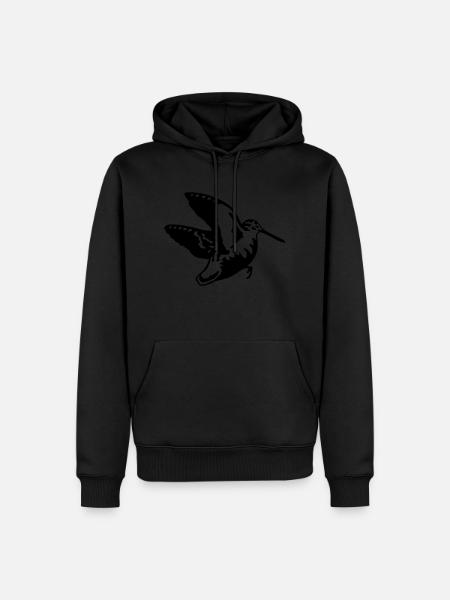 beccaccia in volo - Felpa con cappuccio ecologica premium da uomo - nero