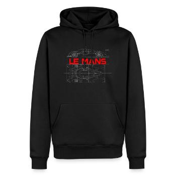 Voiture de course - Sweat à capuche Premium bio Homme - noir - Devant - Nico (187cm)