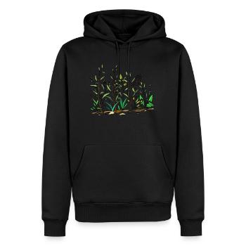Grüne Wiese - Männer Premium Bio Hoodie - Schwarz - Vorne - Nico (187cm)