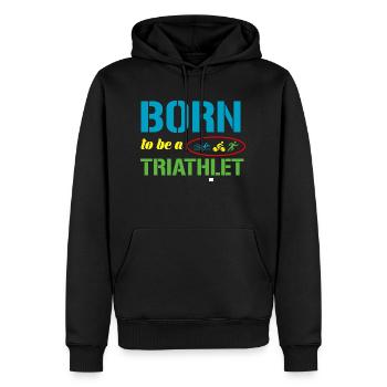 Triathlon - Sweat à capuche Premium bio Homme - noir - Devant - Nico (187cm)