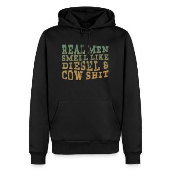 Cow Farmer - Männer Premium Bio Hoodie - Schwarz - Vorne - Nico (187cm)