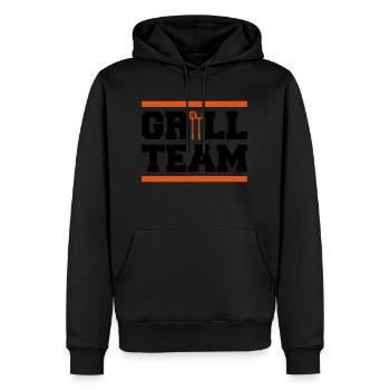 grill team design - Männer Premium Bio Hoodie - Schwarz - Vorne - Nico (187cm)