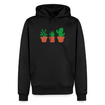 les plantes - Sweat à capuche Premium bio Homme - noir - Devant - Nico (187cm)