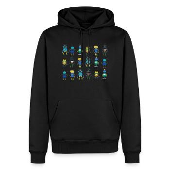 Petits robots, drôles de petits robots - Sweat à capuche Premium bio Homme - noir - Devant - Nico (187cm)