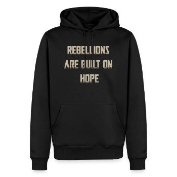 rébellions propriété - Sweat à capuche Premium bio Homme - noir - Devant - Nico (187cm)